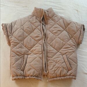 Tan Quilted Short Sleeve Jacket